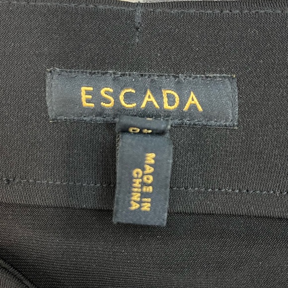 Escada Black Viscose Blend Ruched Braided Elastic Waist Edona Skirt Sz 40 (10) - Picture 4 of 4